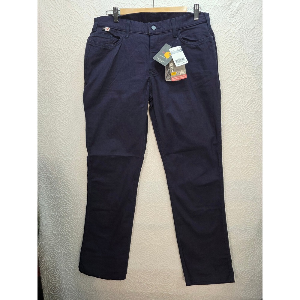 Carhartt FR Pants Womens 12R Navy Rugged Flex Canvas NWT 102689 CAT2 Workwear